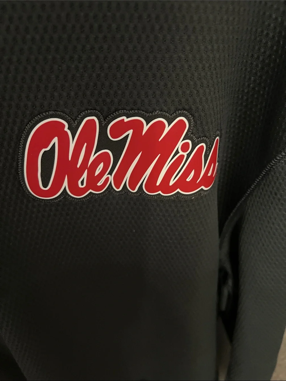 Nike Black Hoodie with Red & White Ole Miss Script